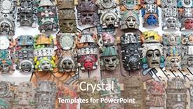  Presentation with mayan - Slides enhanced with mayan wooden handcrafted masks background and a coral colored foreground
