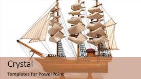  Presentation with mayflower ship - Amazing slides having mayflower - model of a historic ship backdrop and a coral colored foreground