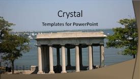  Presentation with rock - Amazing PPT theme having mayflower - plymouth rock monument in plymouth backdrop and a light blue colored foreground