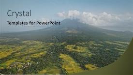  Presentation with cinematic - Beautiful presentation design featuring mayon-volcano-erupts-at-philippines backdrop and a light blue colored foreground