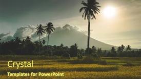  Presentation with mountain view - PPT layouts with mayon-volcano-on-luzon-island background and a tawny brown colored foreground