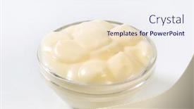  Presentation with mayonnaise - Slide deck enhanced with mayonnaise in a glass bowl background and a sky blue colored foreground