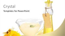  Presentation with mayonnaise - PPT theme featuring mayonnaise in bowl on napkin isolated on white background and a white colored foreground