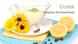  Presentation with mayonnaise - Amazing presentation theme having mayonnaise in bowl on napkin isolated on white backdrop and a cream colored foreground