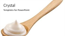  Presentation with mayonnaise - PPT theme consisting of mayonnaise in wooden spoon background and a white colored foreground