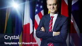  Presentation with political - PPT theme consisting of mayor - member of political party background and a navy blue colored foreground