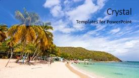  Presentation with white sand - Beautiful theme featuring mayreau island in st vincent backdrop and a light blue colored foreground