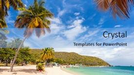  Presentation with beach wedding heart on sand - Audience pleasing presentation theme consisting of mayreau island in st vincent backdrop and a  colored foreground