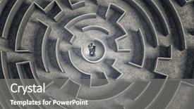  Presentation with businessman standing on maze - Slides having maze - puzzled businessman standing in center background and a gray colored foreground