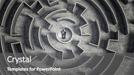  Presentation with businessman - Amazing slide deck having maze - puzzled businessman standing in center backdrop and a gray colored foreground