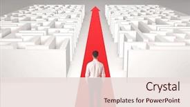  Presentation with successful - Theme having maze - successful businessman in front background and a lemonade colored foreground