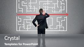  Presentation with maze - Slide deck enhanced with maze and business man thinking background and a gray colored foreground