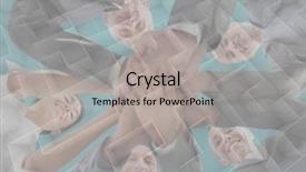  Presentation with abstract digital business interface - Presentation theme consisting of maze graphic overlay and teal background and a light gray colored foreground