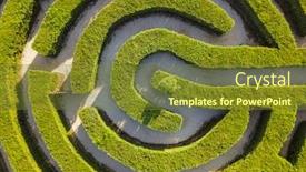  Presentation with napa - Audience pleasing PPT theme consisting of maze-of-bushes-in-botanical backdrop and a tawny brown colored foreground