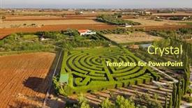  Presentation with botanical - PPT layouts with maze-of-bushes-in-botanical background and a tawny brown colored foreground