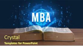  Presentation with digital book - Beautiful presentation theme featuring mba-inscription-coming-out backdrop and a tawny brown colored foreground