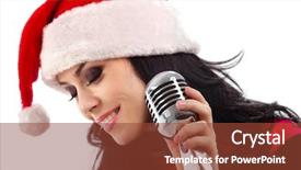  Presentation with singer - Slides enhanced with mc - christmas singer standing in front background and a tawny brown colored foreground