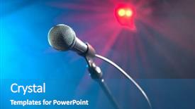  Presentation with disco - Presentation enhanced with mc - disco microphone on stage background and a teal colored foreground