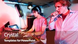  Presentation with educational action research - Audience pleasing PPT theme consisting of mc - dj and a mc backdrop and a tawny brown colored foreground