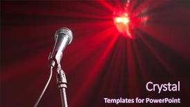  Presentation with stage - Colorful slides enhanced with mc - microphone on stage backdrop and a wine colored foreground