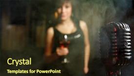  Presentation with microphone - Cool new presentation with mc - retro microphone and a female backdrop and a wine colored foreground