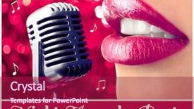  Presentation with party lights - Slide deck consisting of mc - woman and retro microphone background and a violet colored foreground