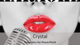  Presentation with lips - PPT layouts featuring mc - woman with red lips background and a light gray colored foreground