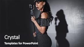  Presentation with singer - Slide deck consisting of mc - young singer with microphone background and a dark gray colored foreground