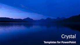  Presentation with sun rays on blue sky - Beautiful presentation design featuring mcdonalds - blue sunset sky over lake backdrop and a black colored foreground