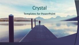  Presentation with montana - Presentation theme featuring mcdonalds - pier on mcdonald lake glacier background and a sky blue colored foreground