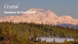  Presentation with sunrise - Presentation theme having mckinley-peak-at-sunrise background and a seafoam green colored foreground