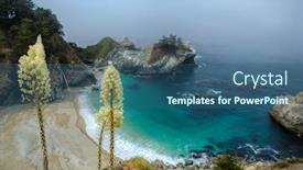  Presentation with falls - Beautiful presentation theme featuring mcway falls - big sur state park california usa backdrop and a ocean colored foreground