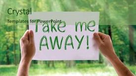  Presentation with take the lead - Colorful slide set enhanced with me away card with nature backdrop and a seafoam green colored foreground