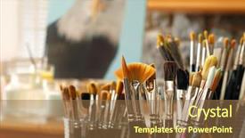  Presentation with artist - Amazing PPT theme having me closeup with extremely shallow backdrop and a tawny brown colored foreground