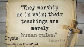  Presentation with bible verses - Theme having me in vain their teaching background and a mint green colored foreground