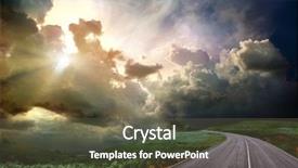  Presentation with skies - Beautiful slides featuring meadow and the stormy backdrop and a tawny brown colored foreground