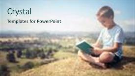  Presentation with hill - Amazing PPT theme having relaxing on a hill reading backdrop and a sky blue colored foreground