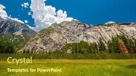  Presentation with yosemite - PPT theme having meadow-in-yosemite-national-park background and a tawny brown colored foreground