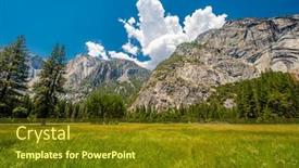  Presentation with yosemite - Amazing slide deck having meadow-in-yosemite-national-park backdrop and a tawny brown colored foreground