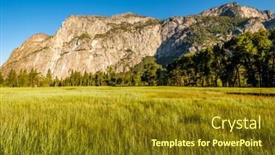  Presentation with yosemite - Amazing PPT theme having meadow-in-yosemite-national-park backdrop and a tawny brown colored foreground
