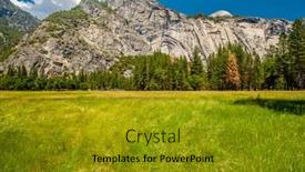  Presentation with yosemite - Presentation design featuring meadow-in-yosemite-national-park background and a gold colored foreground