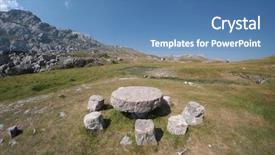  Presentation with round table - Cool new theme with meadow of lukavica plateau backdrop and a teal colored foreground