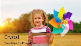  Presentation with holding hands - Theme having meadow on sun with wind background and a gold colored foreground