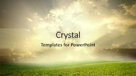  Presentation with meadow - Audience pleasing presentation theme consisting of meadow under sky with clouds backdrop and a blonde colored foreground