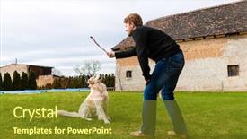  Presentation with young children playing multicultural - PPT layouts having meadow with a stick background and a tawny brown colored foreground