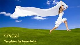  Presentation with beautiful green - Slide deck enhanced with meadow with a white tisue background and a tawny brown colored foreground