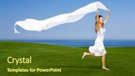  Presentation with beautiful green - Amazing slide set having meadow with a white tisue backdrop and a  colored foreground