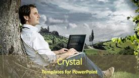  Presentation with meadow - Colorful presentation design enhanced with meadow with dark cloud backdrop and a violet colored foreground