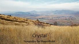  Presentation with tall - Slide set consisting of meadow with tall dryed background and a coral colored foreground