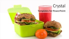  Presentation with lunch box - PPT layouts with meal cheese sandwich in lunch background and a  colored foreground